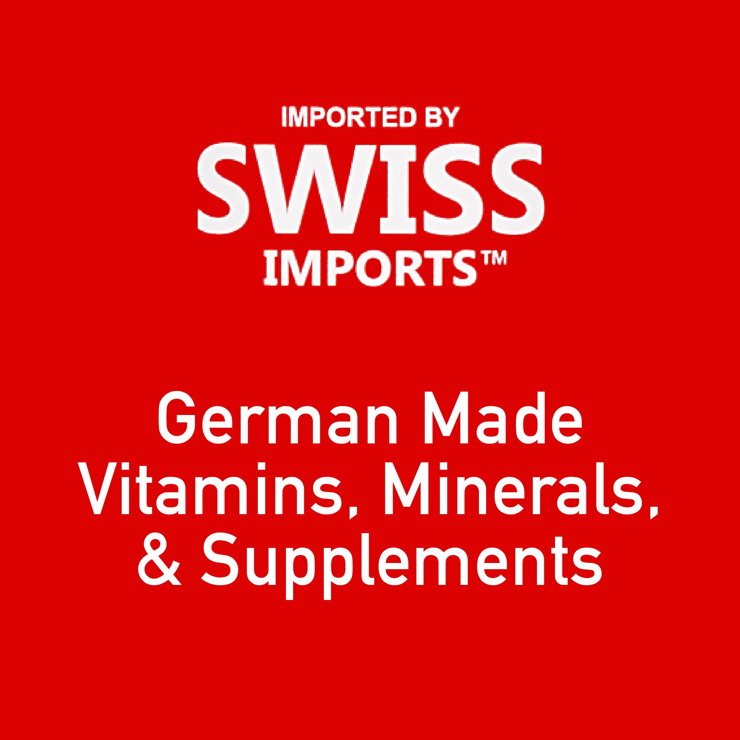 Swiss Imports Multivitamins + Biotin effervescent tablets in a glass of water