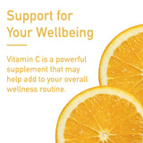 Swiss Imports Vitamin C effervescent tablets on a wooden surface