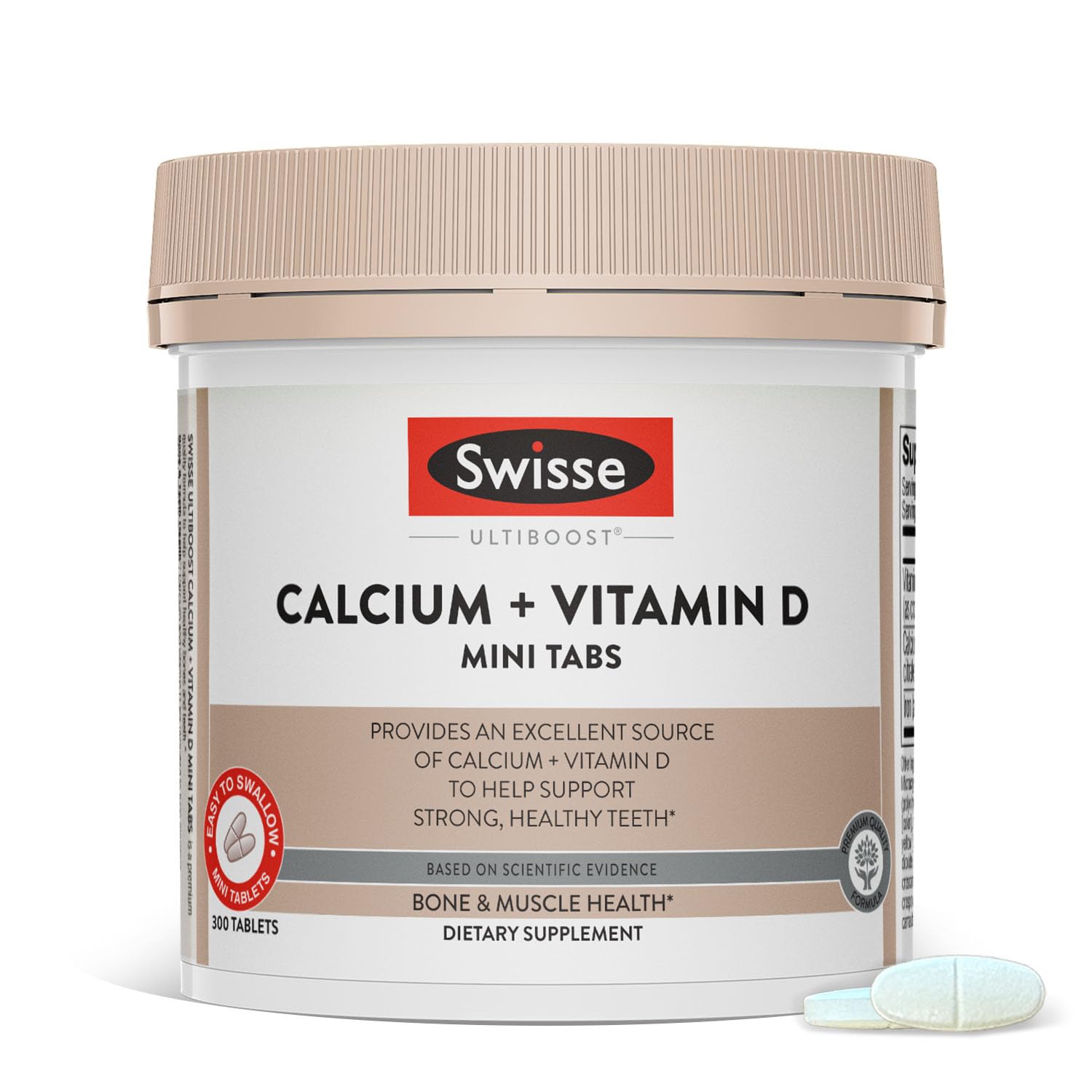 Swisse Calcium Citrate + Vitamin D3 Mini Tablets front view