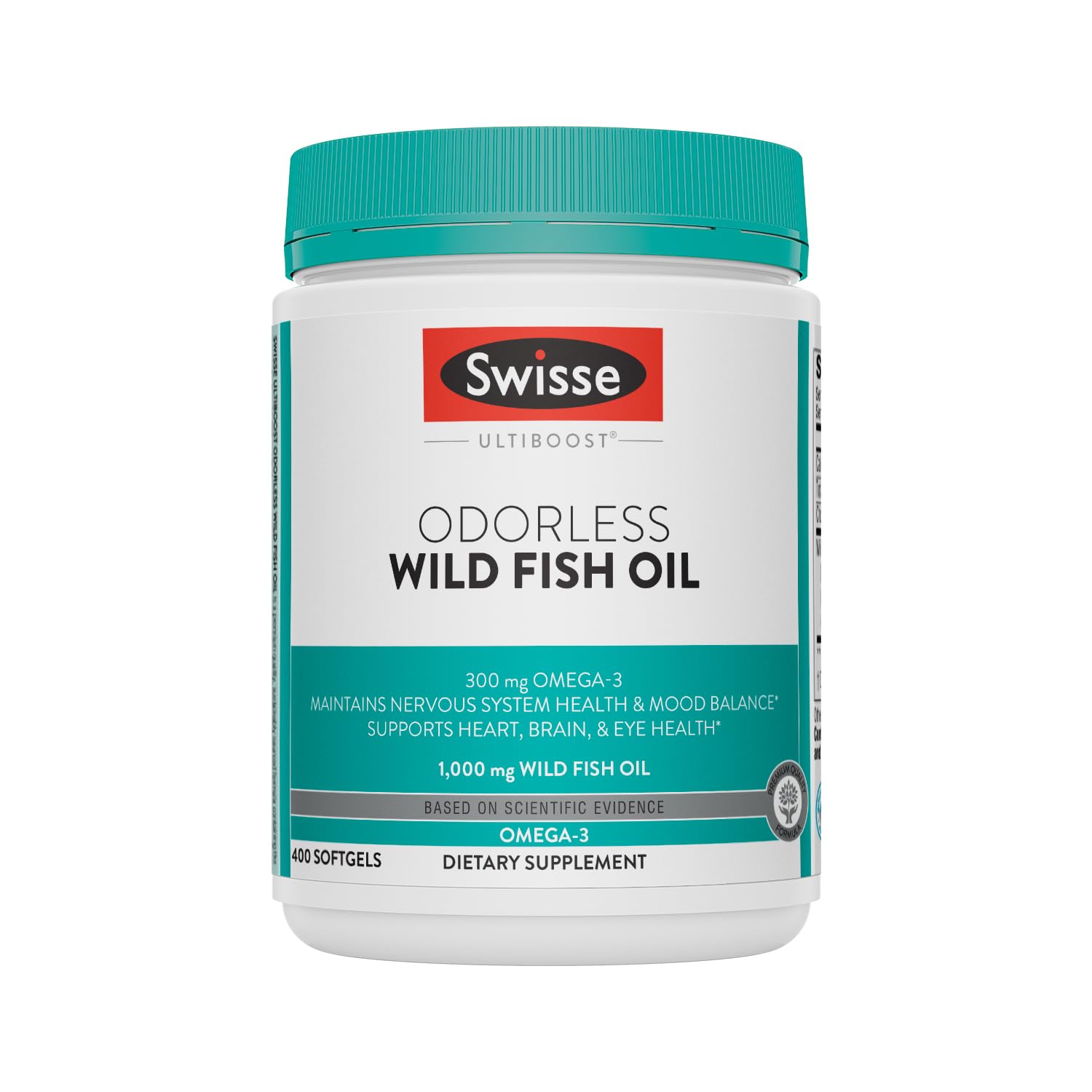 Swisse Omega-3 Fish Oil 1000mg softgels front view