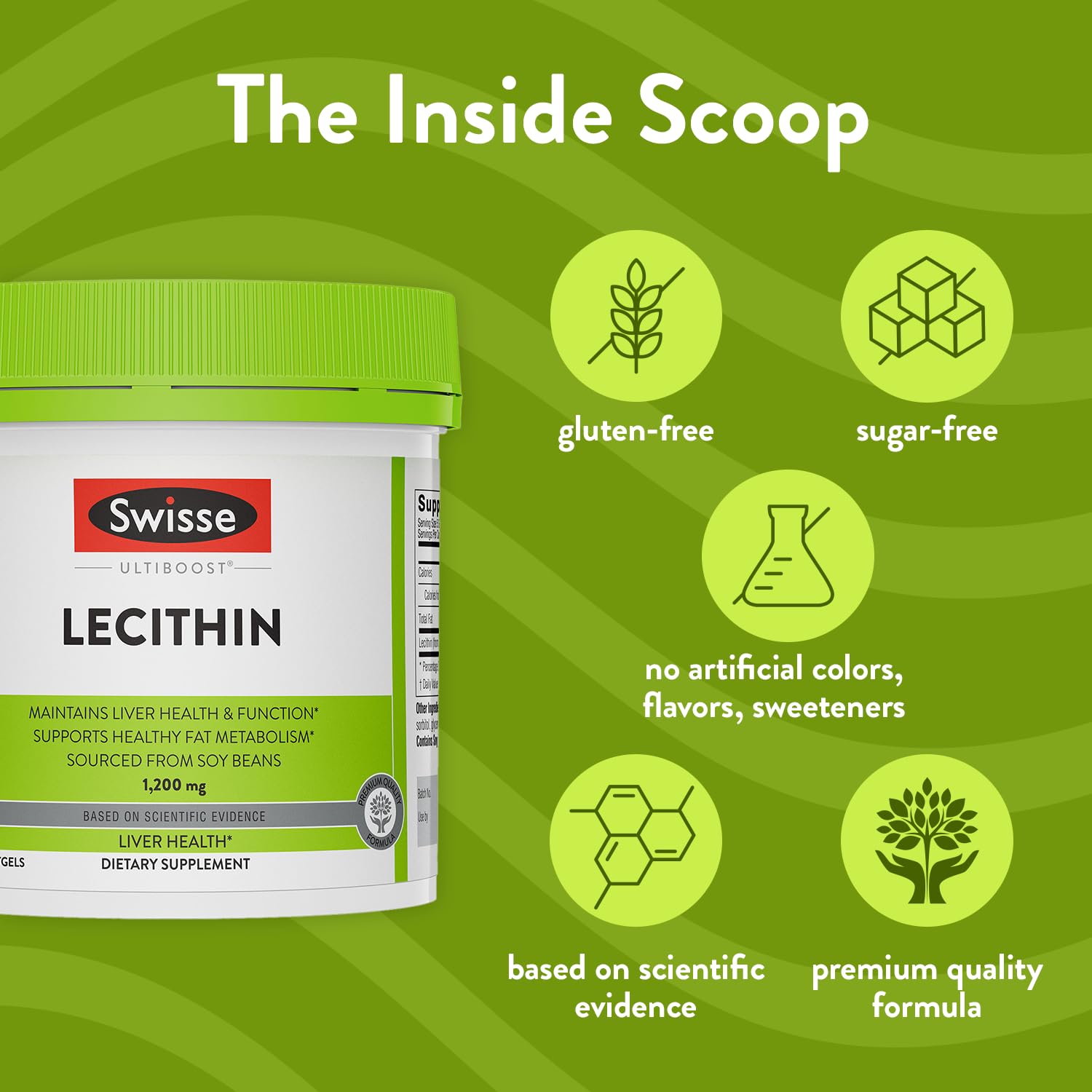 Swisse Soy Lecithin Capsules 3000mg bottle with label