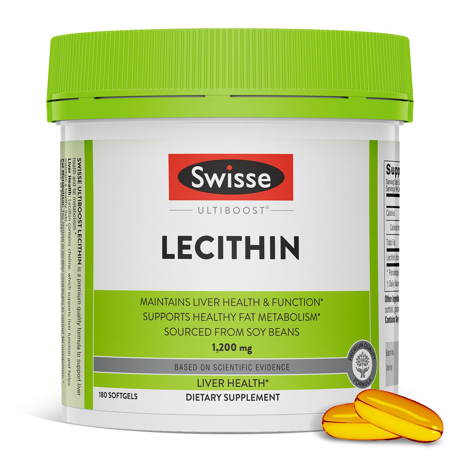 Swisse Soy Lecithin Capsules 3000mg front view