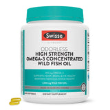 Swisse Wild Fish Oil 1500mg Omega-3 Softgel Capsules front view