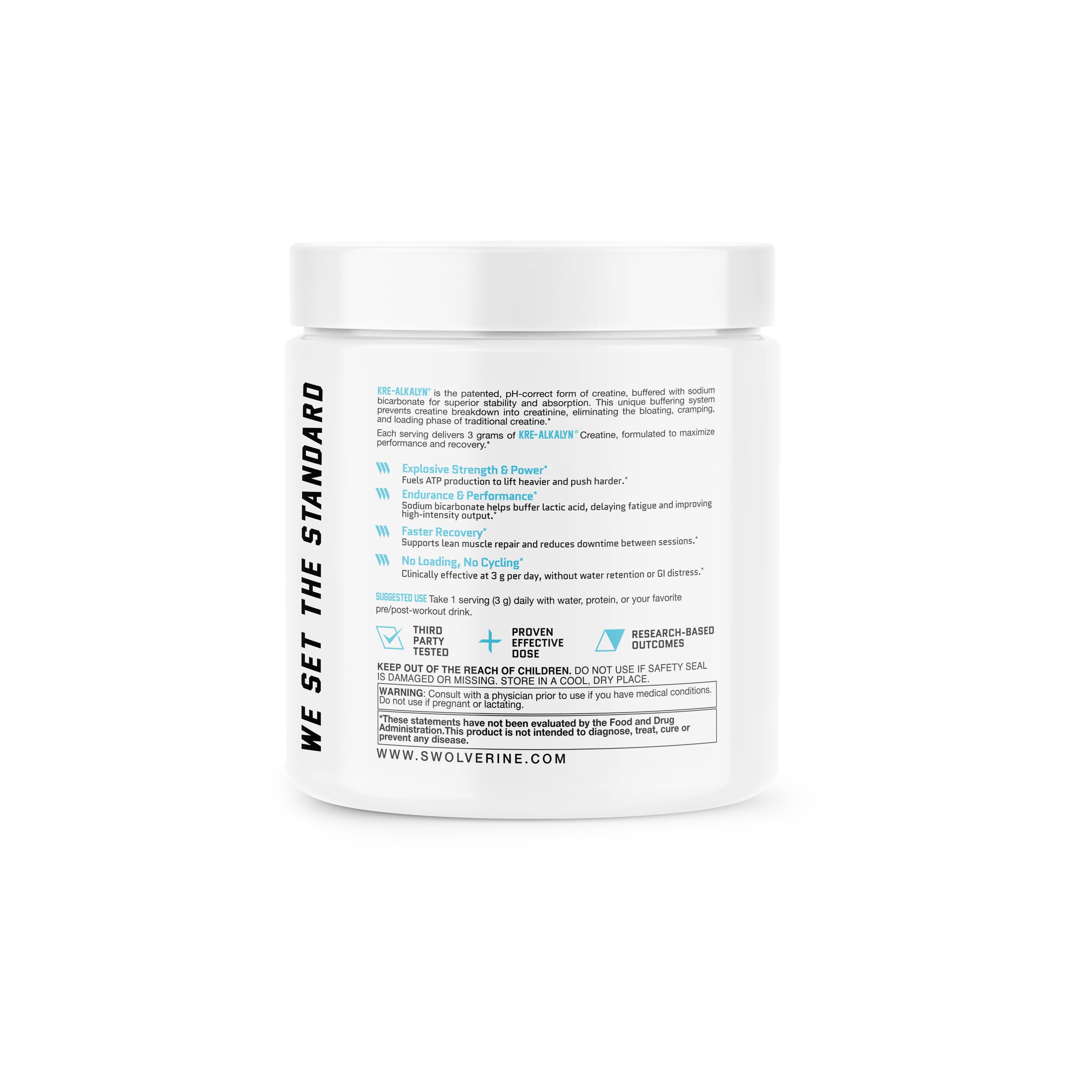 Swolverine Kre-Alkalyn Creatine Powder 150g packaging