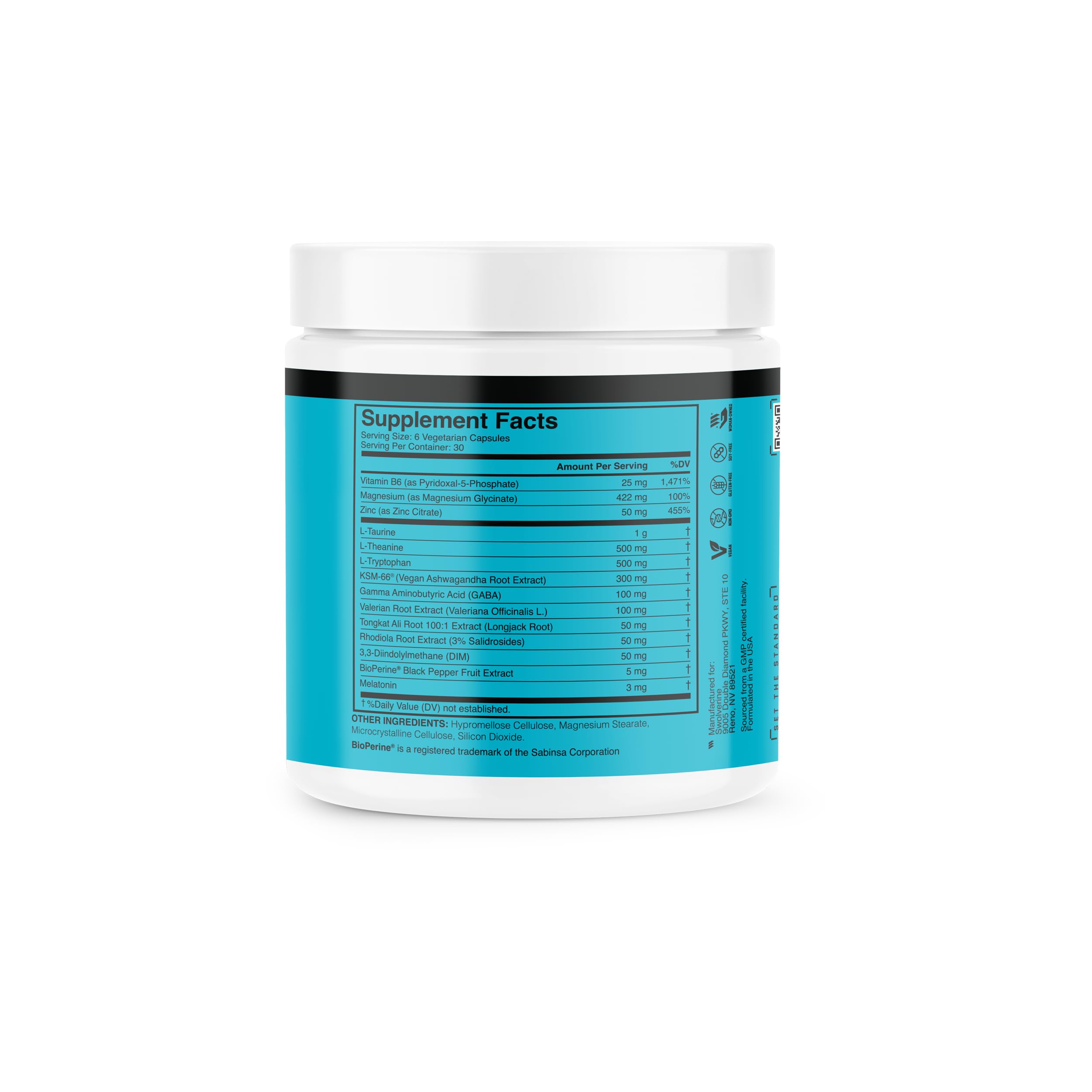 Swolverine ZMT Sleep Supplement capsules on a wooden surface