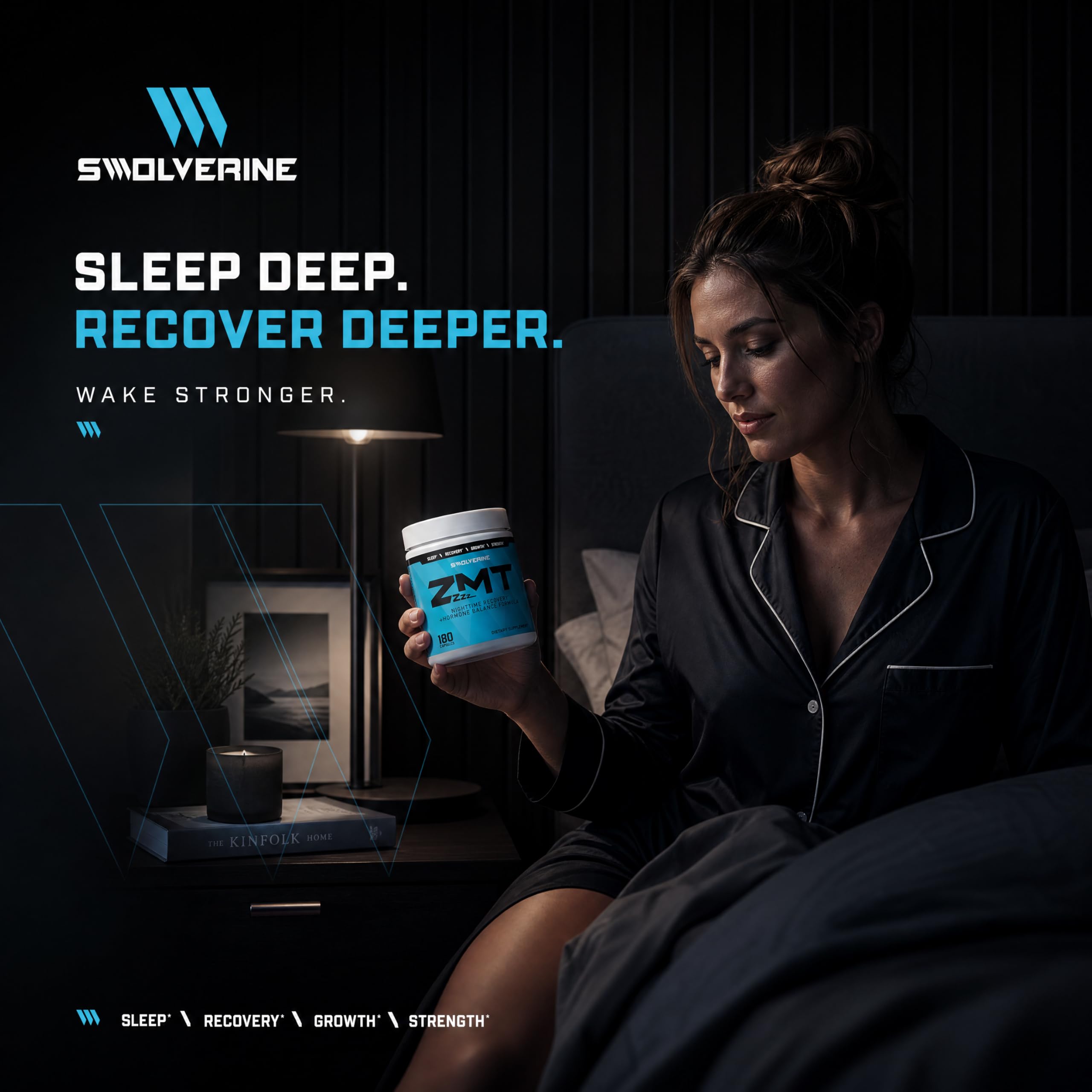 Swolverine ZMT Sleep Supplement ingredients list on the back of the bottle