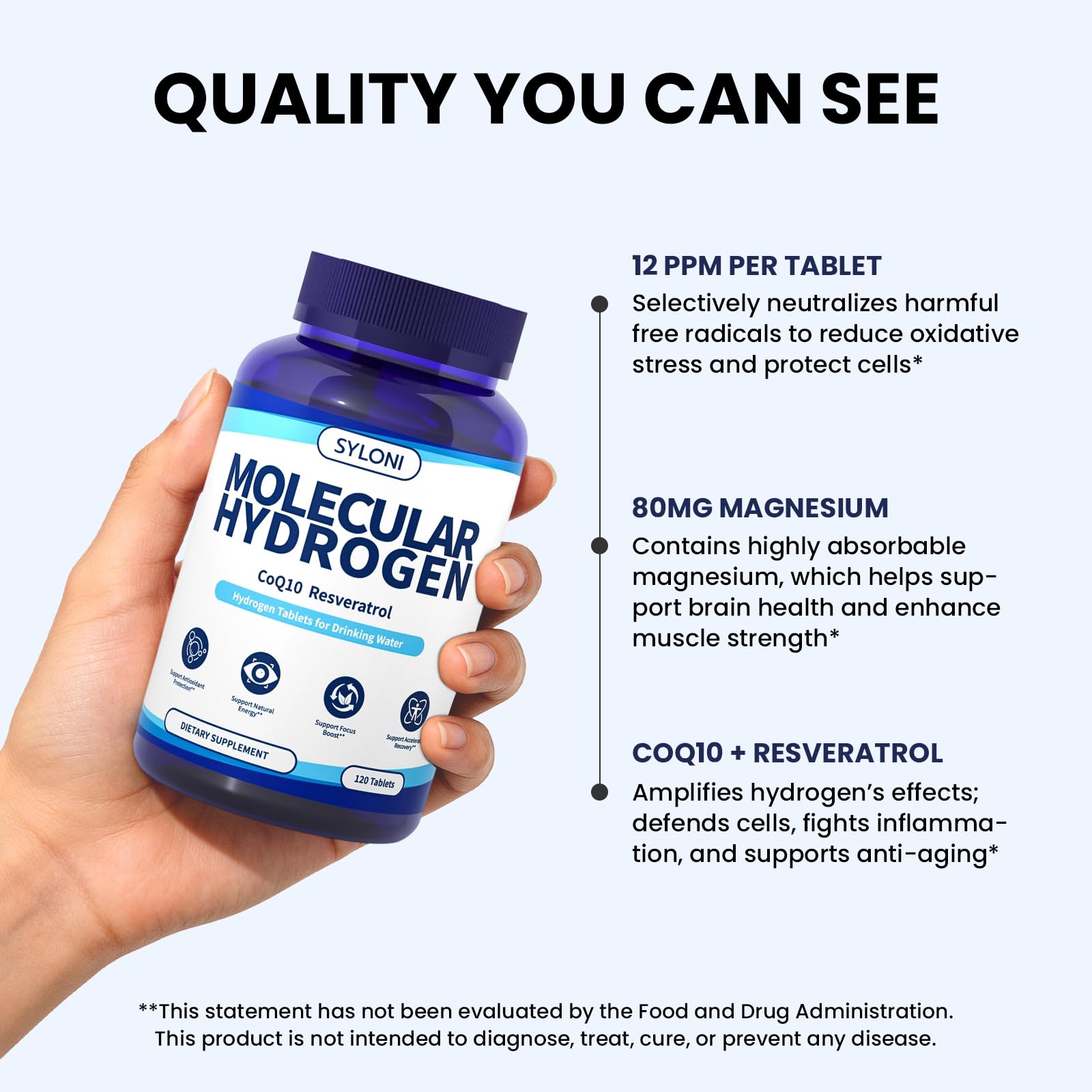 Syloni Magnesium Hydrogen Tablets in water dissolving