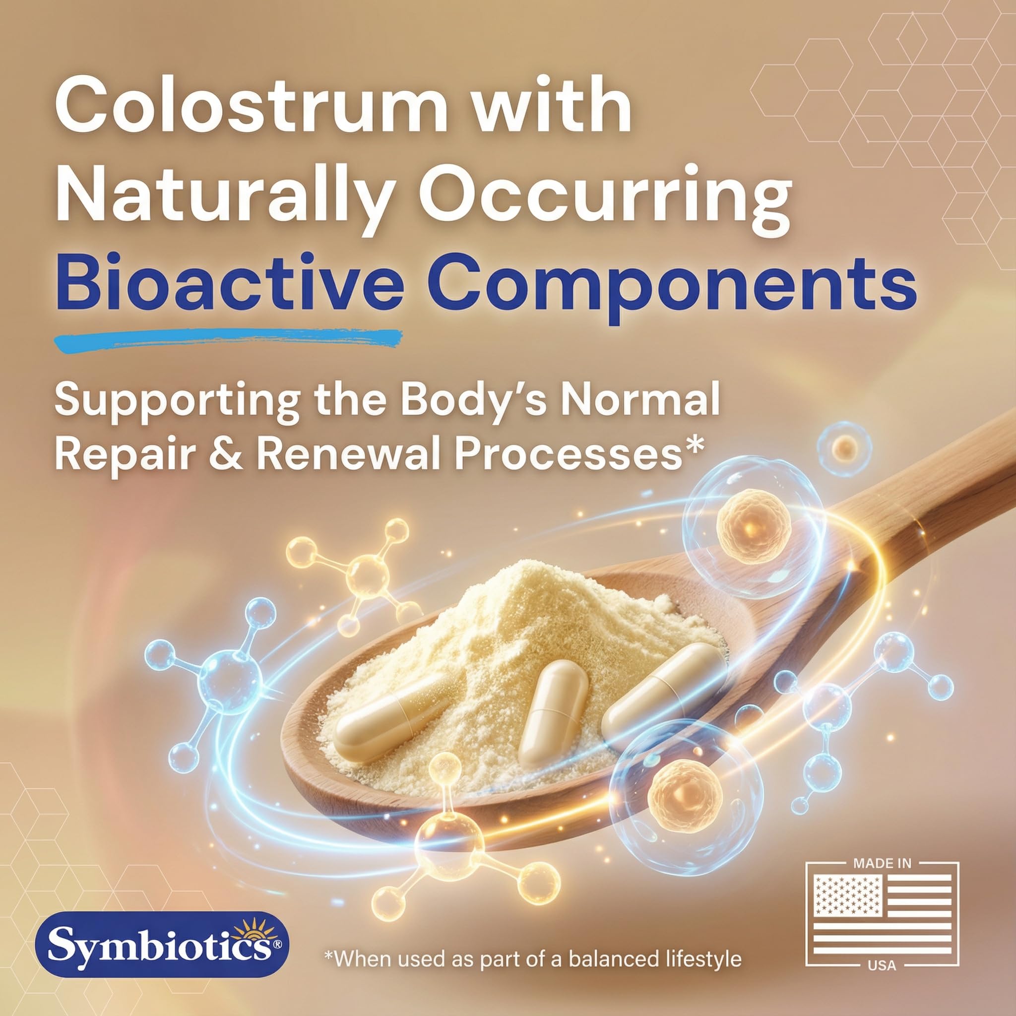 Symbiotics Bovine Colostrum Capsules packaging