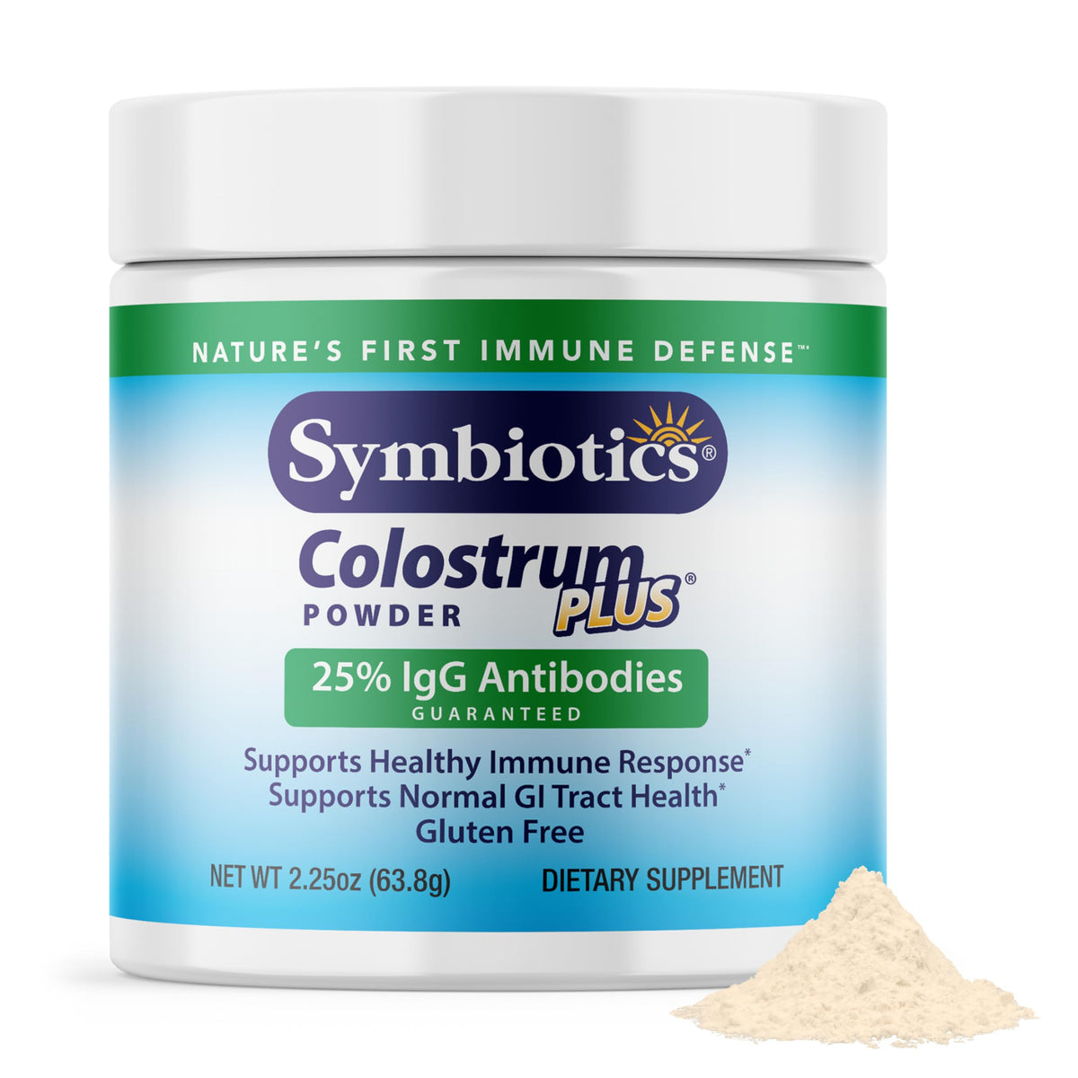 Symbiotics Bovine Colostrum Powder front view packaging