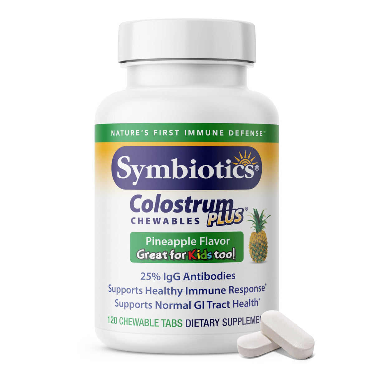 Symbiotics Colostrum Capsules front view with packaging