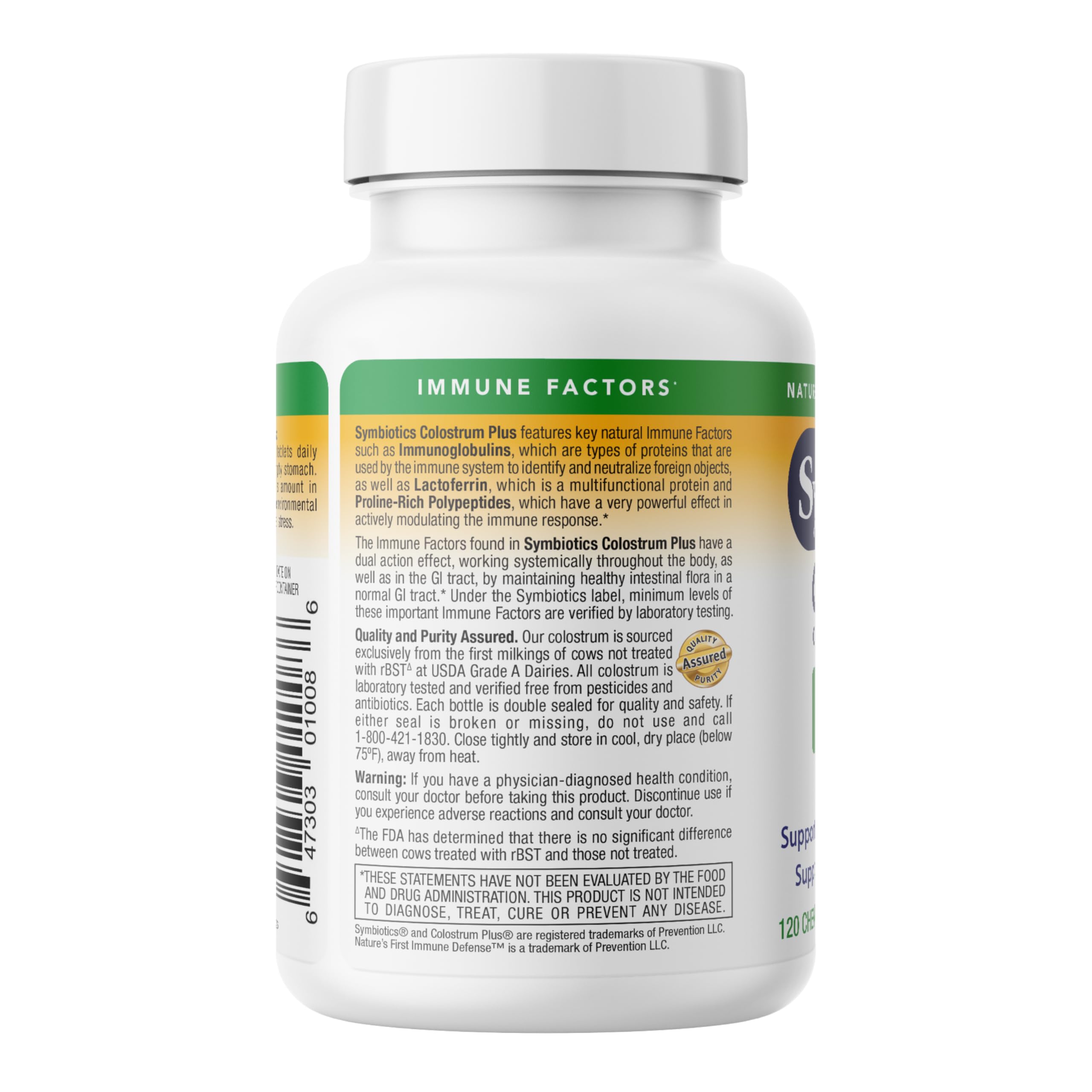 Symbiotics Colostrum Capsules on a kitchen counter