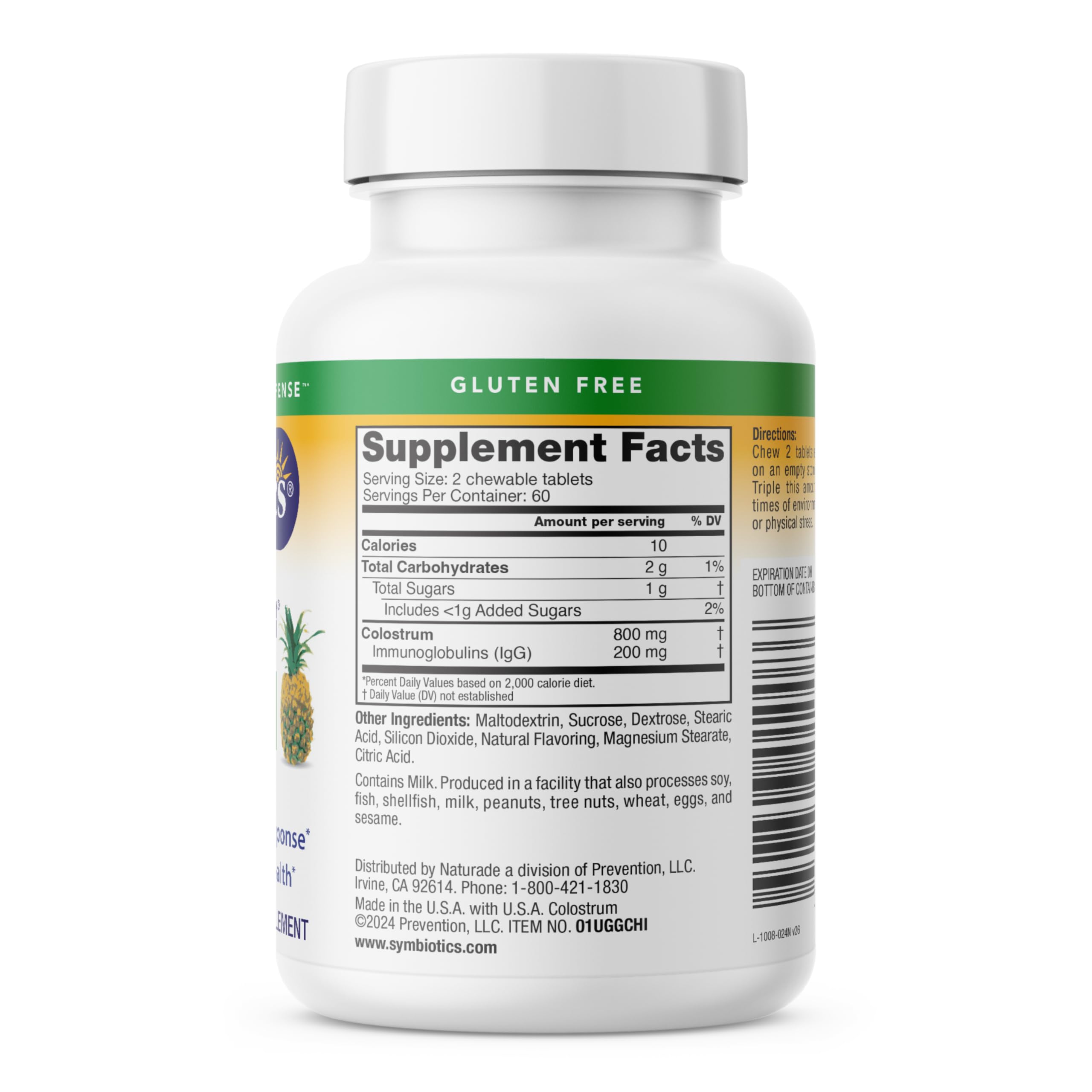 Symbiotics Colostrum Capsules with ingredients list
