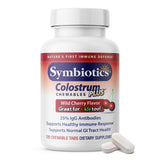Symbiotics Colostrum Chewables 181g front view with packaging