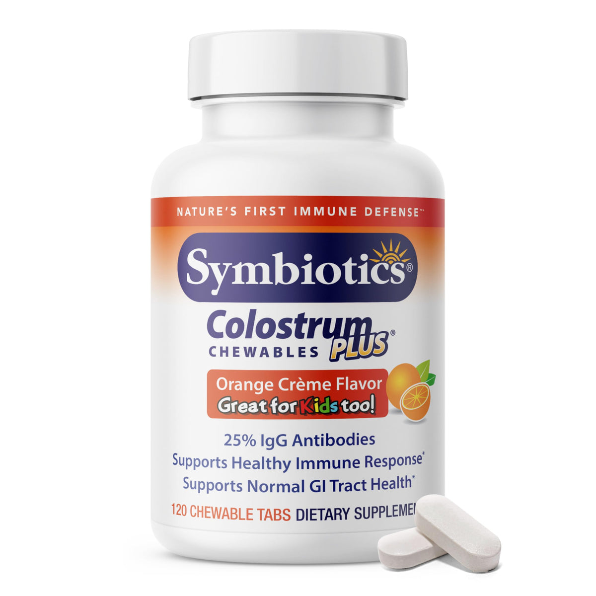 Symbiotics Colostrum Chewables front view packaging