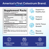 Symbiotics Colostrum Chewables side view with ingredients list