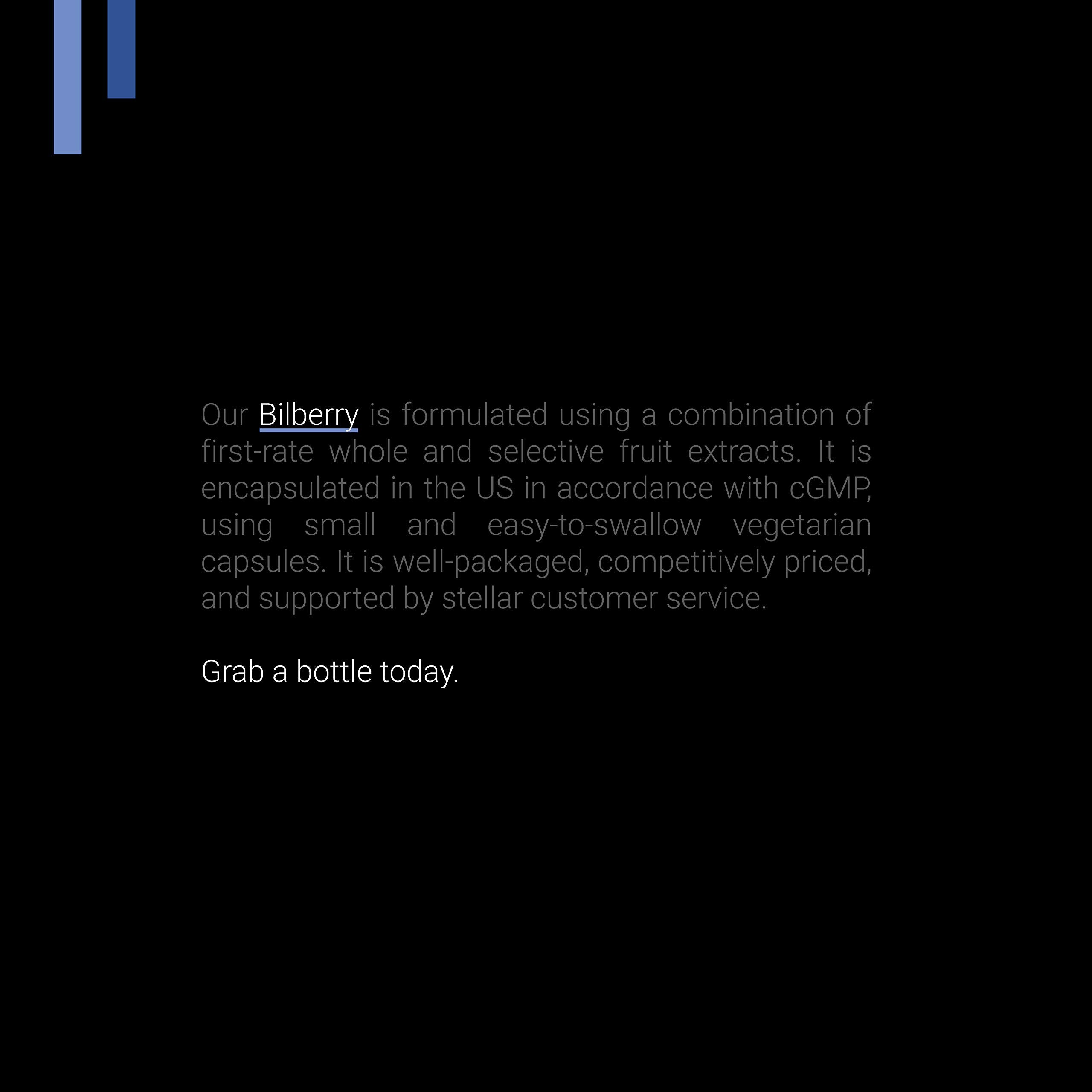 SYMNUTRITION Bilberry Extract Capsules ingredients list