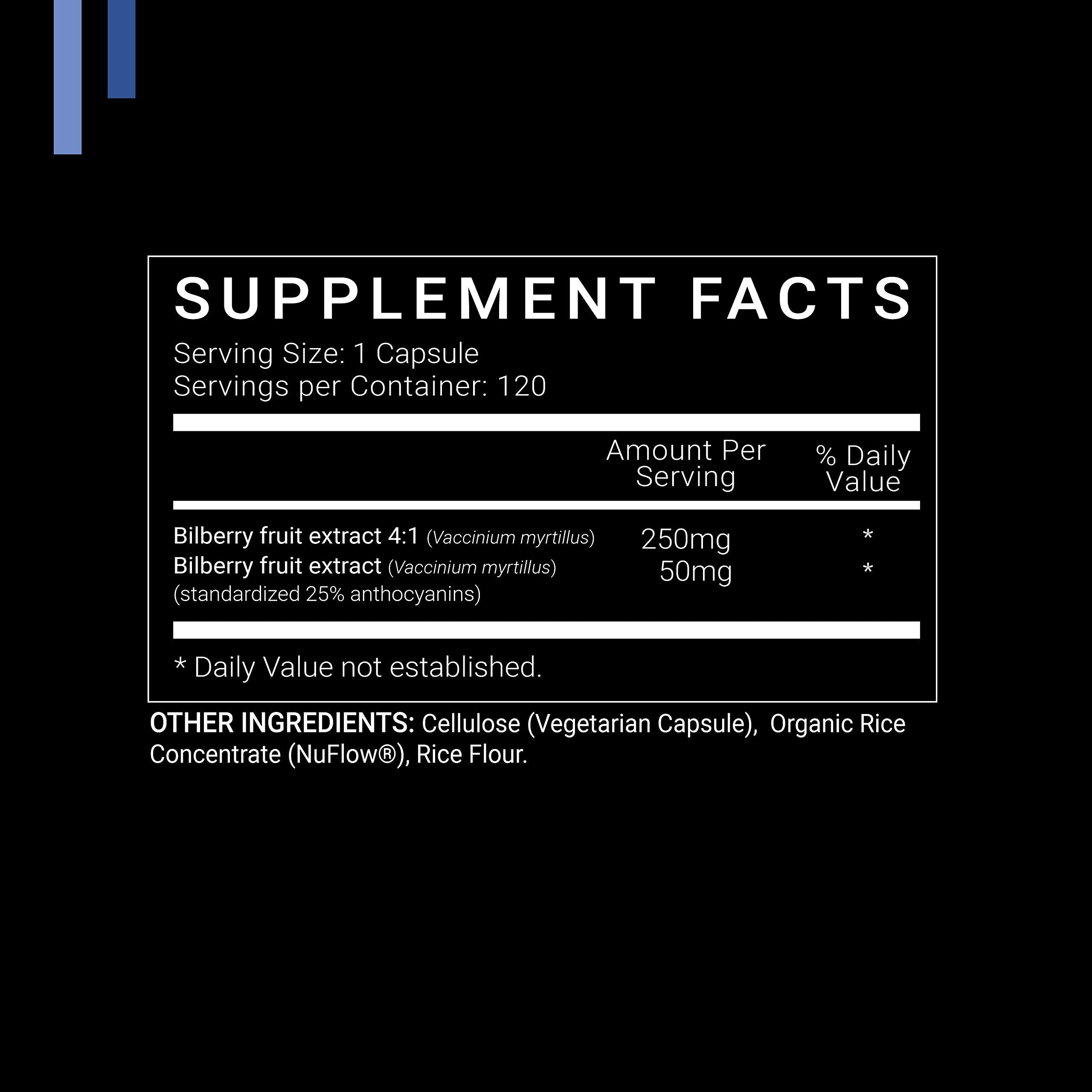 SYMNUTRITION Bilberry Extract Capsules side view