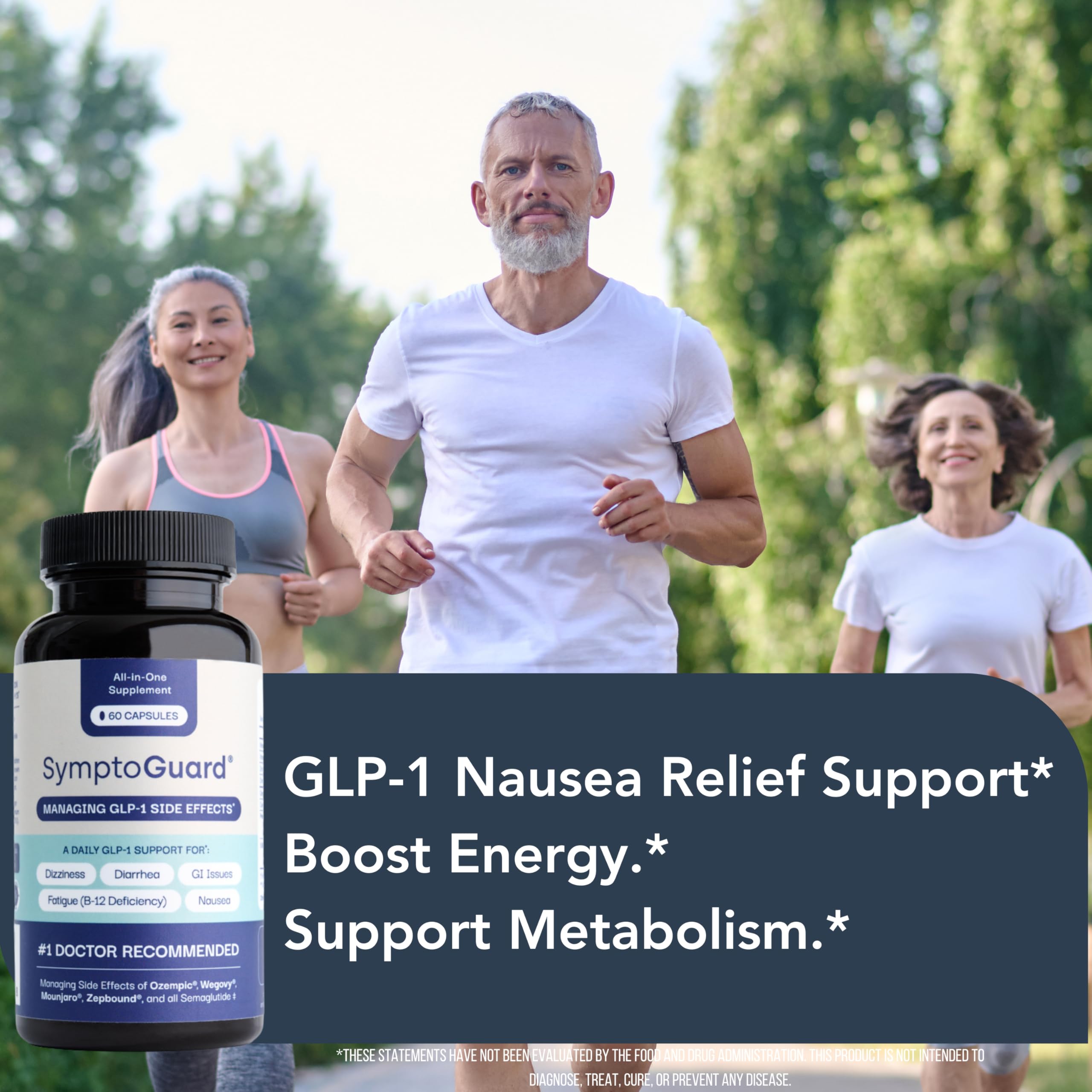SymptoGuard GLP-1 daily Support Capsules in hand