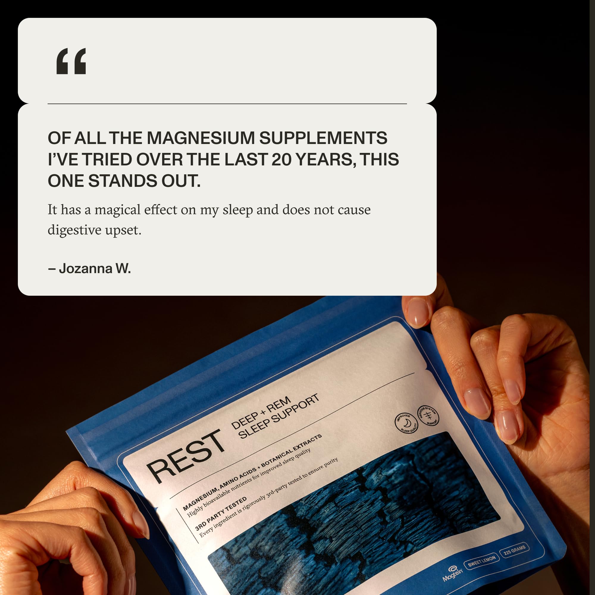 Synchro Rest Sleep Supplement side view of packaging