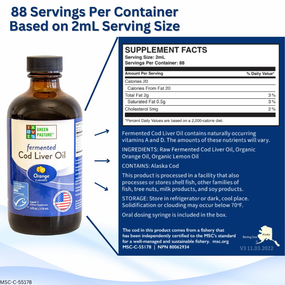 Syringe for measuring Green Pasture Cod Liver Oil