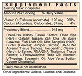 Systemic Formulas K Kidney supplement packaging with ingredients listed
