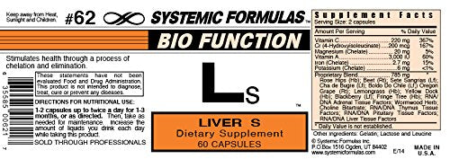 Systemic Formulas Liver Extracts 60 Capsules front view