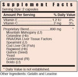 Systemic Formulas Liver Support Supplement side view showing capsule details