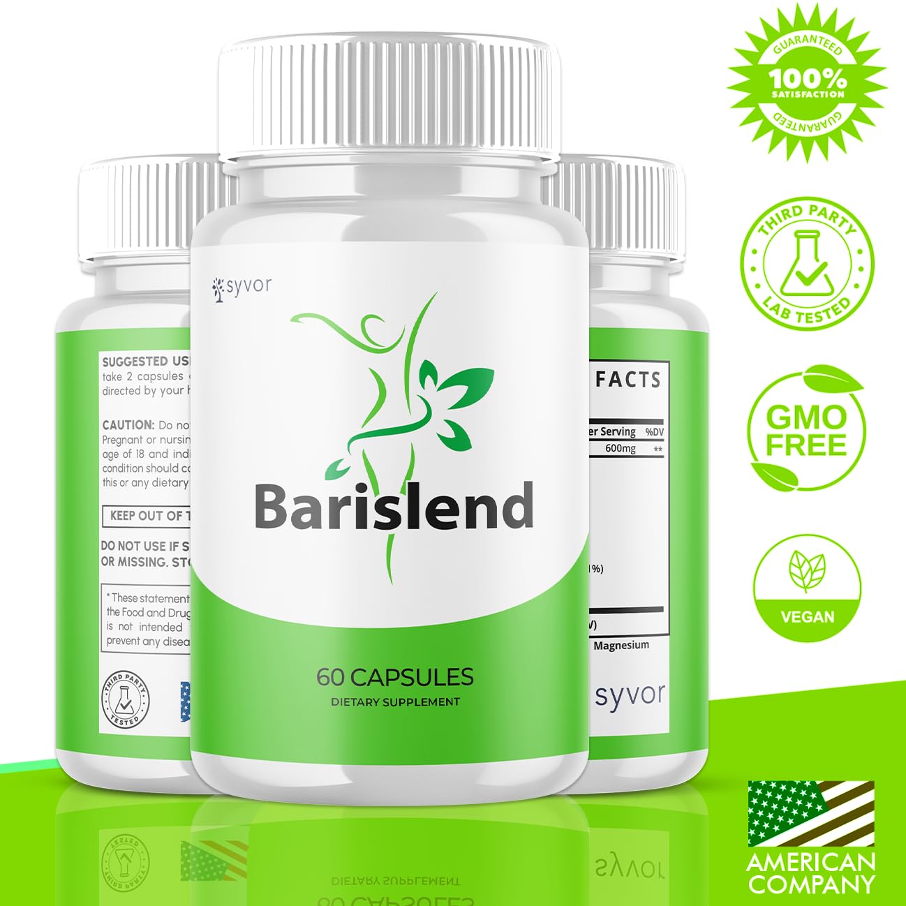 Syvor Barislend Blended Vitamin & Mineral Supplement bottle side view