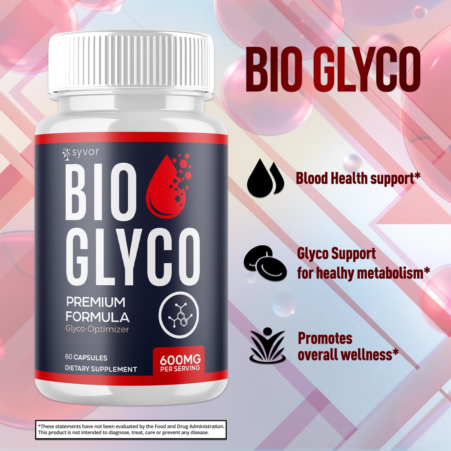 Syvor Bio Glyco Capsules ingredients list on packaging