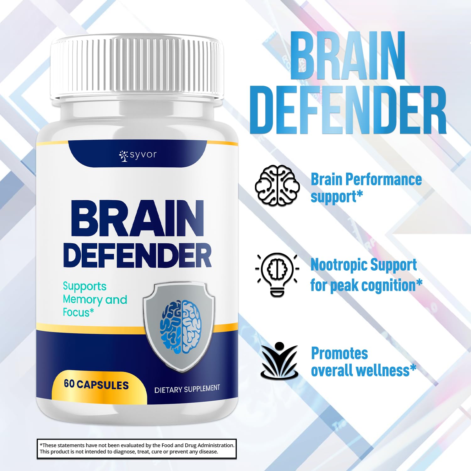 Syvor Brain Defender Capsules opened bottle with capsules