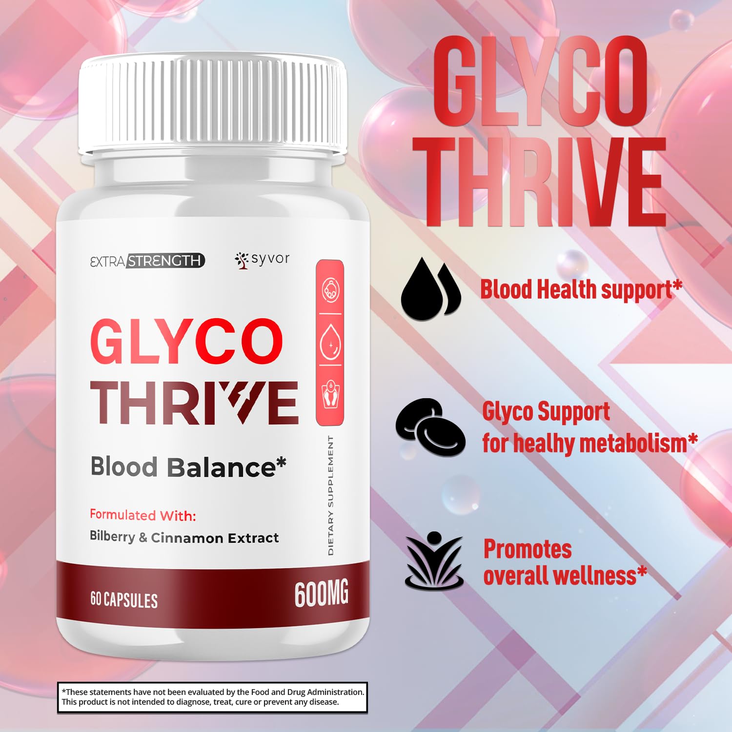 Syvor Glyco Thrive Capsules showing serving size
