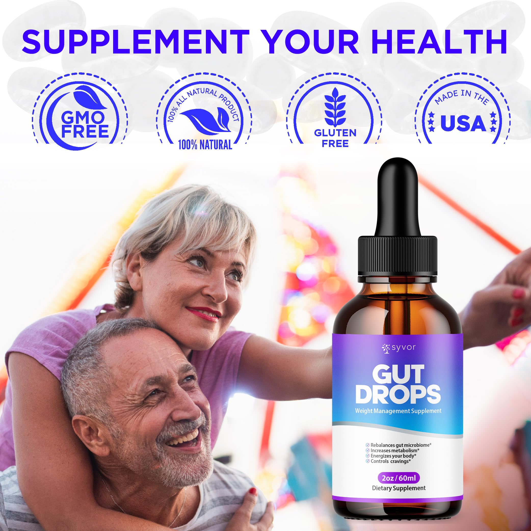Syvor Gut Drops bottle with measuring spoon