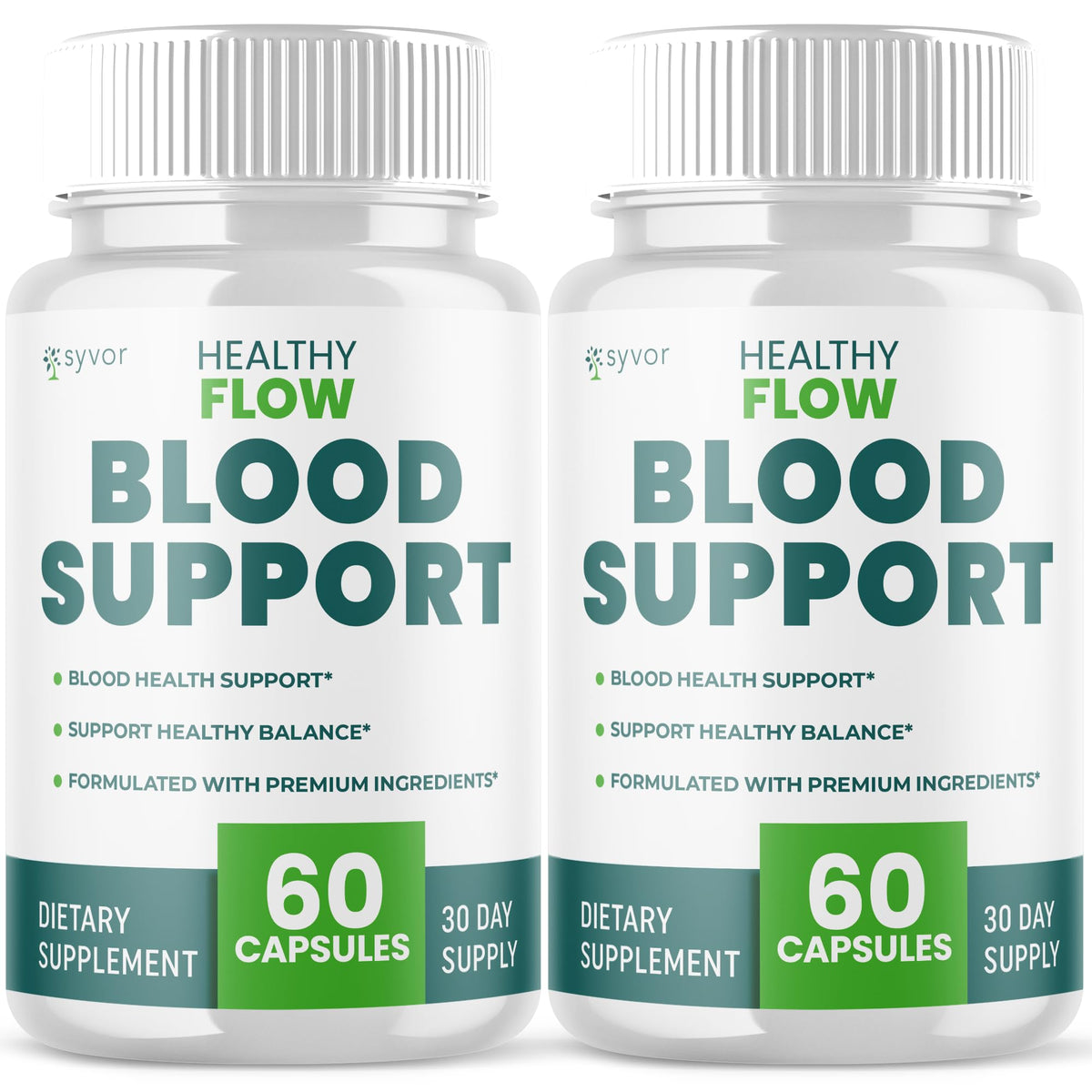 Syvor Healthy Flow Blood Capsules front view with packaging