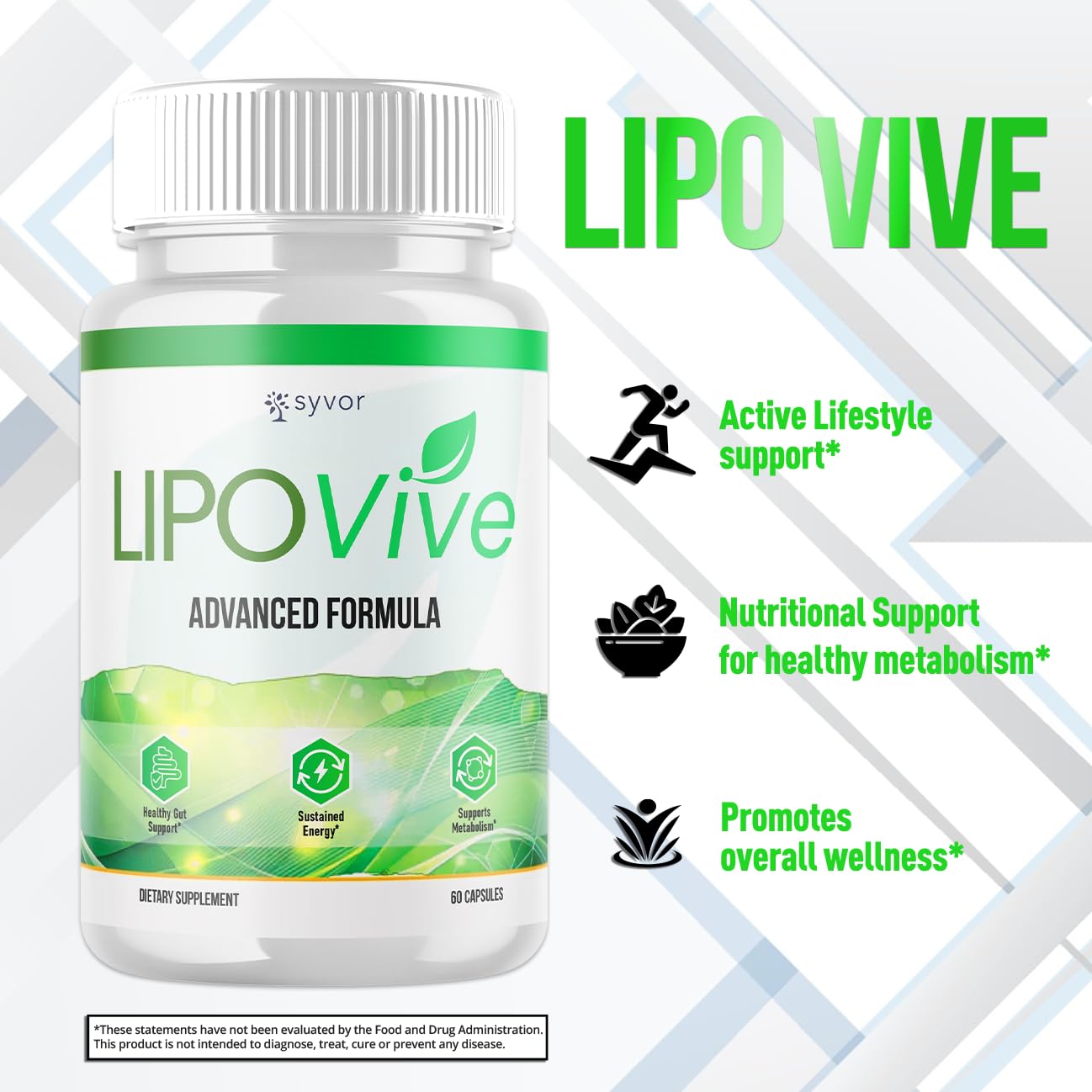 Syvor Lipovive Max Strength Capsules on a wooden table