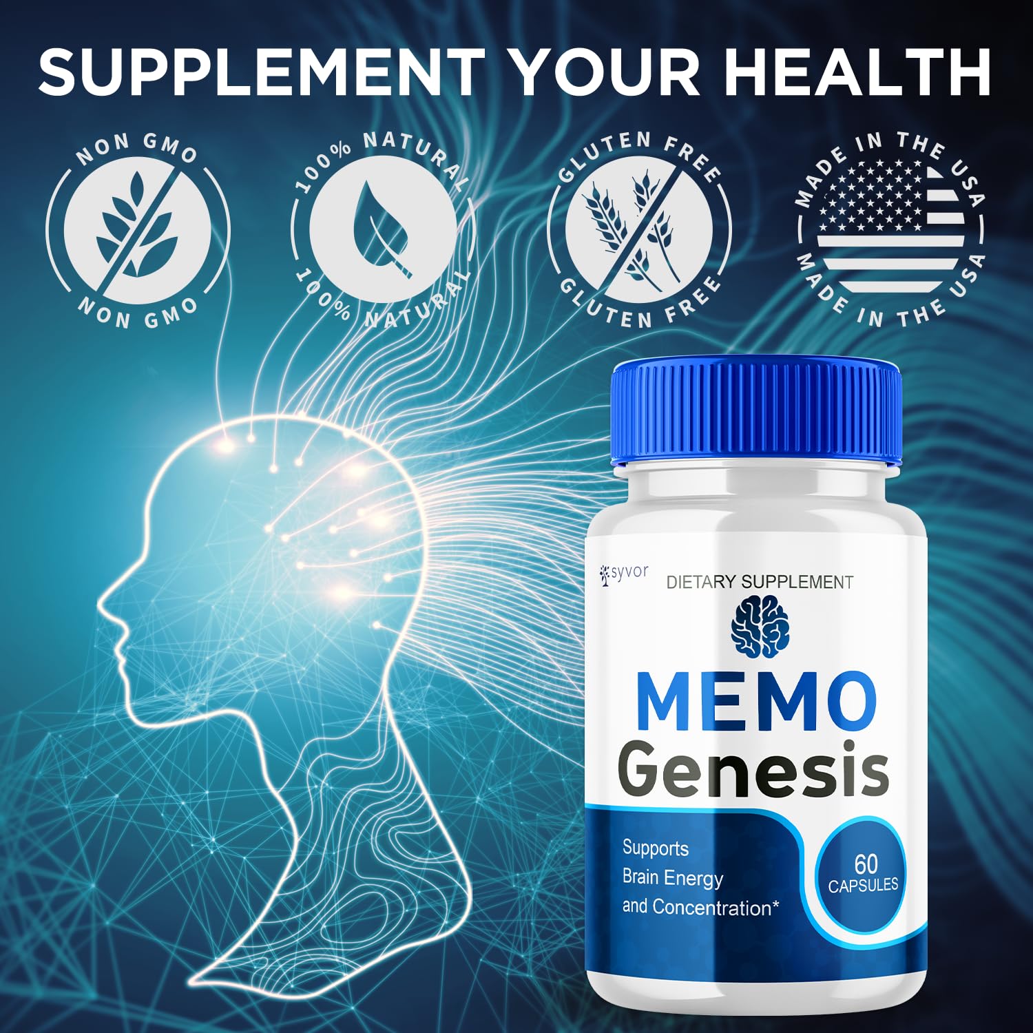 Syvor MemoGenesis Capsules with a measuring spoon