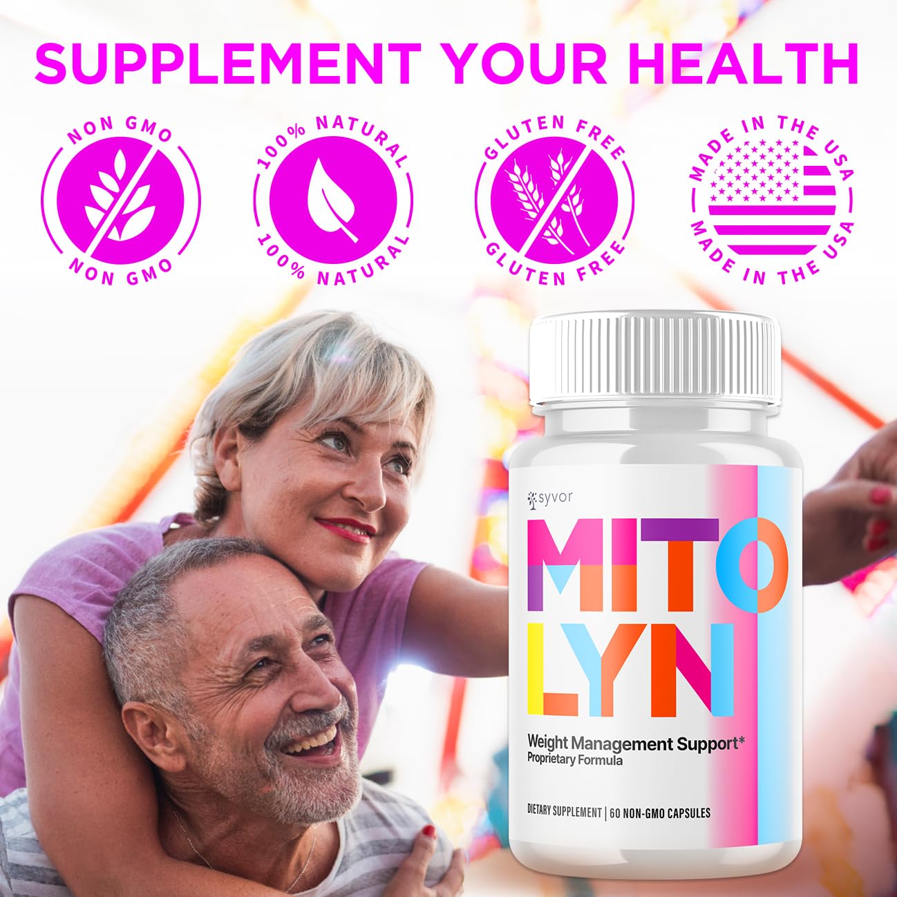 Syvor Mitolyn Capsules in a lifestyle setting with health items