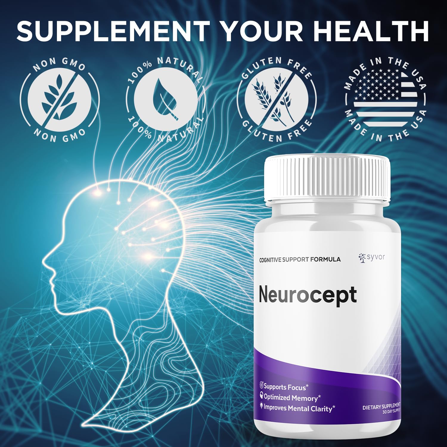 Syvor Neurocept Capsules lifestyle scene with a fitness setup