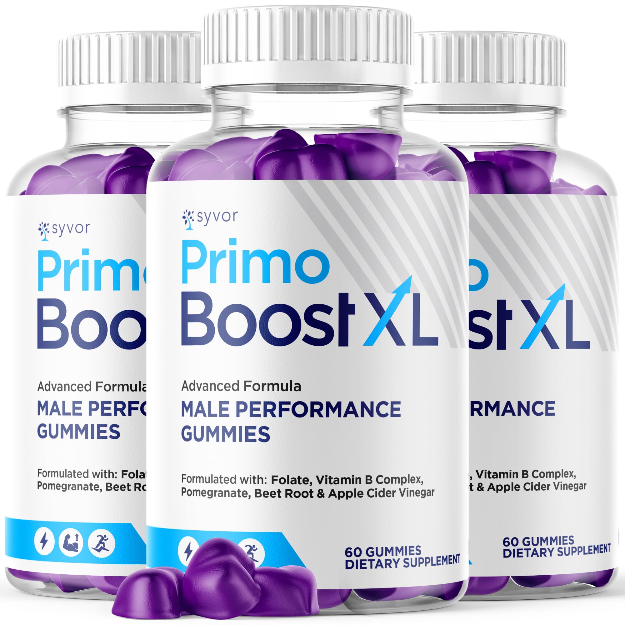 Syvor PrimoBoostXL Gummies front view with packaging