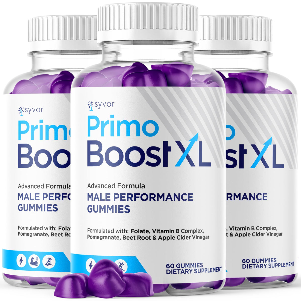 Syvor PrimoBoostXL Gummies front view with packaging