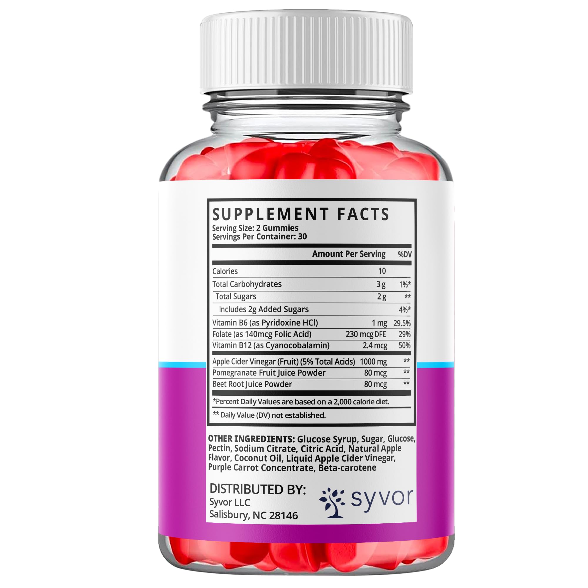 Syvor Revitaglow Gummies bottle back view