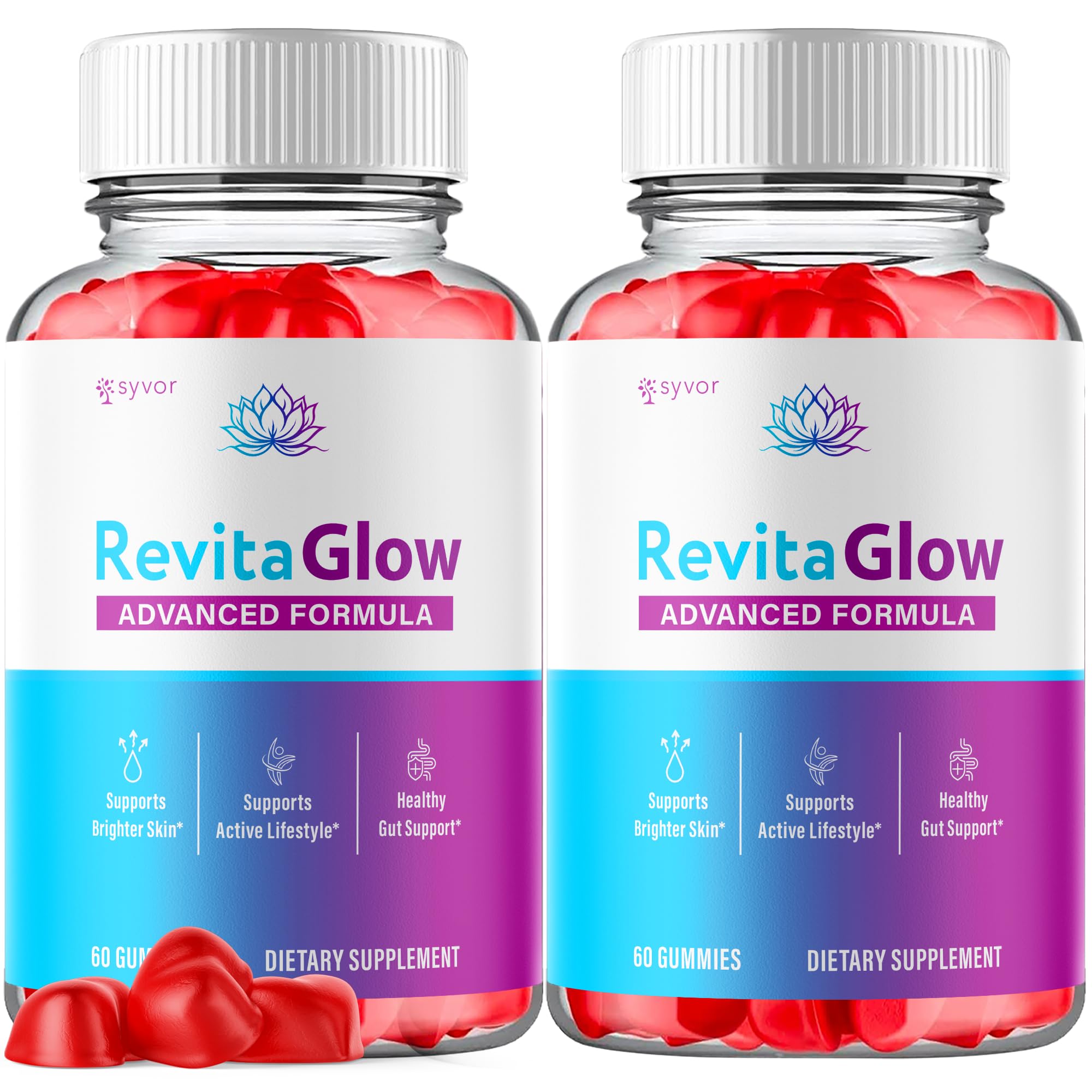 Syvor Revitaglow Gummies bottle front view with 30 servings