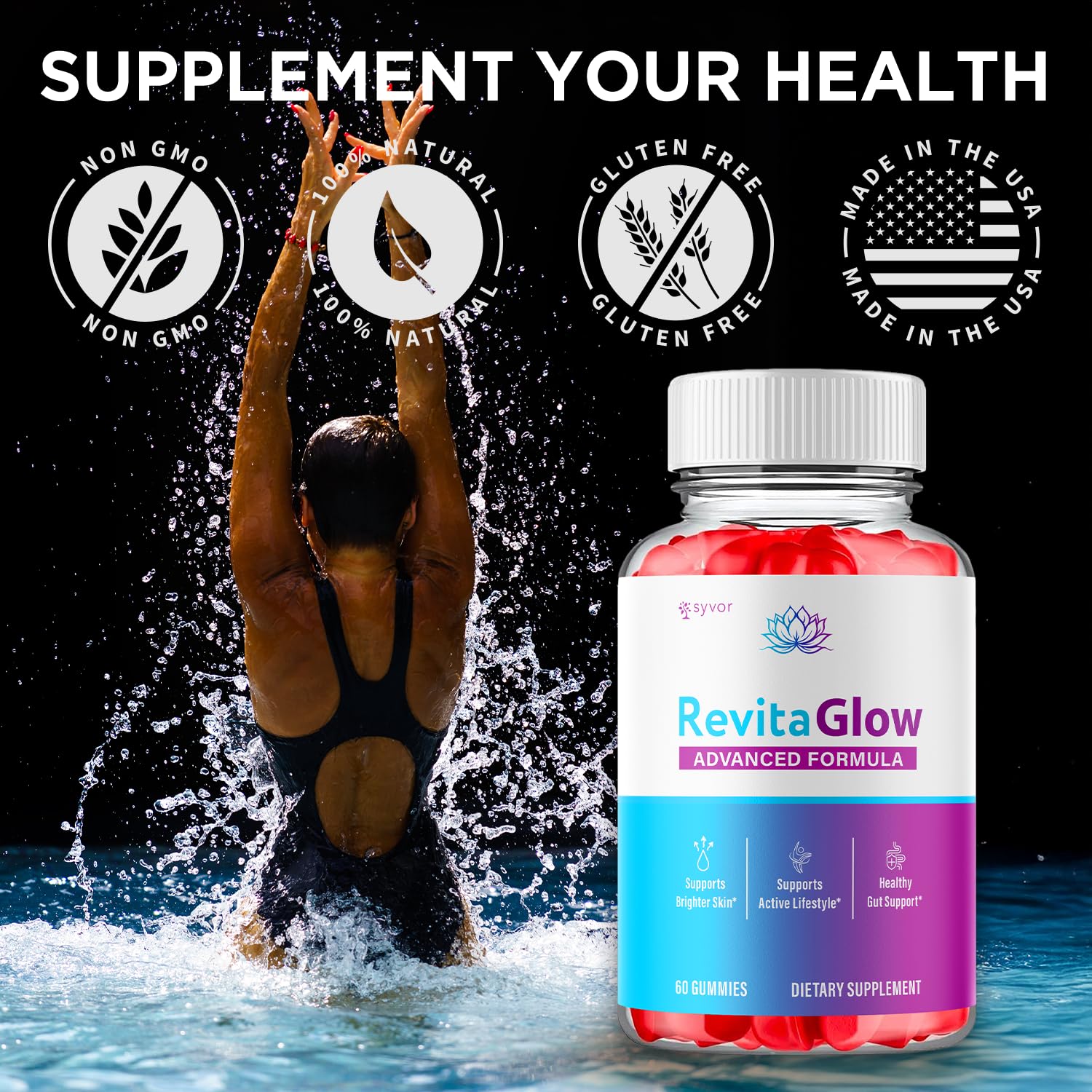 Syvor Revitaglow Gummies lifestyle scene with fruits