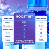 Syvor support TRT Gummies bottle side view with ingredients list