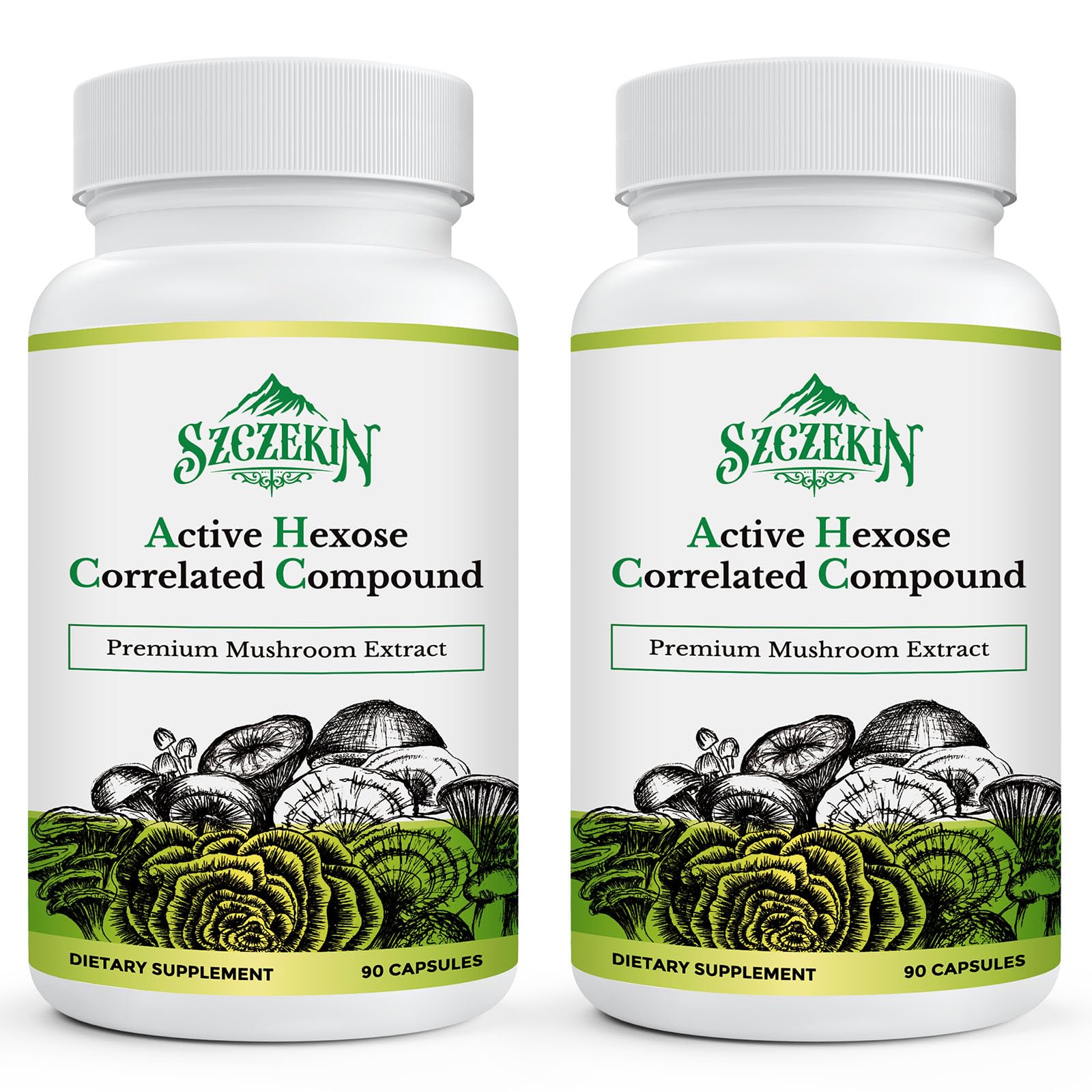 SZCZEKIN Active Hexose Correlated Compound 1500mg vegan capsules front view