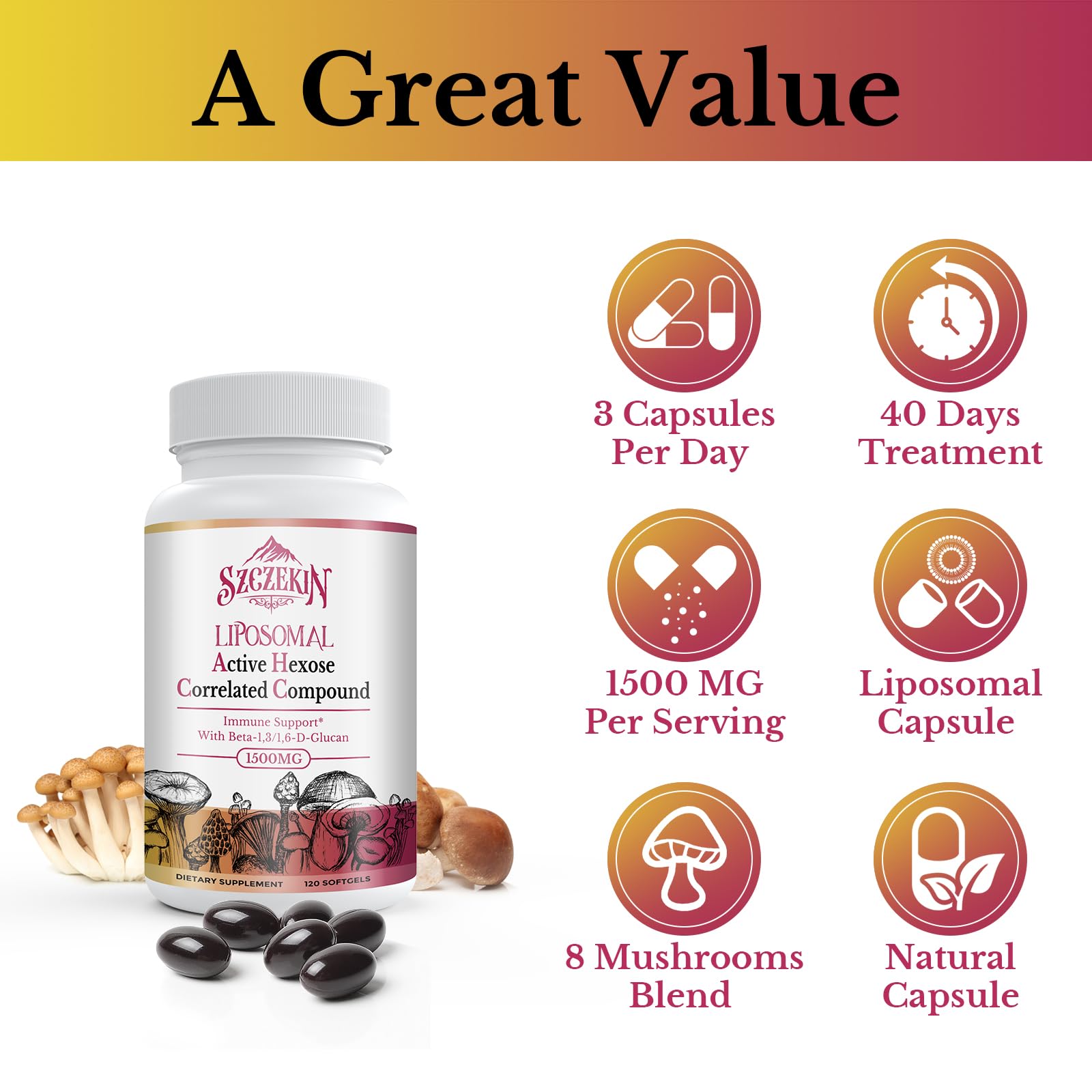 SZCZEKIN Liposomal Active Hexose Correlated Compound 1500 mg packaging details