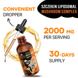 SZCZEKIN Liposomal Mushroom Drops 2000MG bottle with measuring spoon