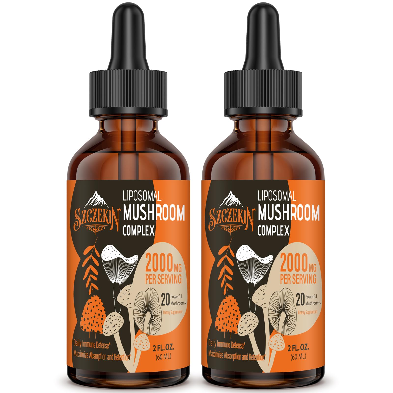 SZCZEKIN Liposomal Mushroom Drops bottle front view