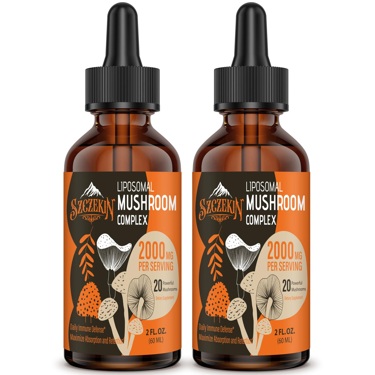 SZCZEKIN Liposomal Mushroom Drops bottle front view