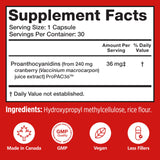 Szio+ Cranberry Supplement 240mg bottle with a plant background