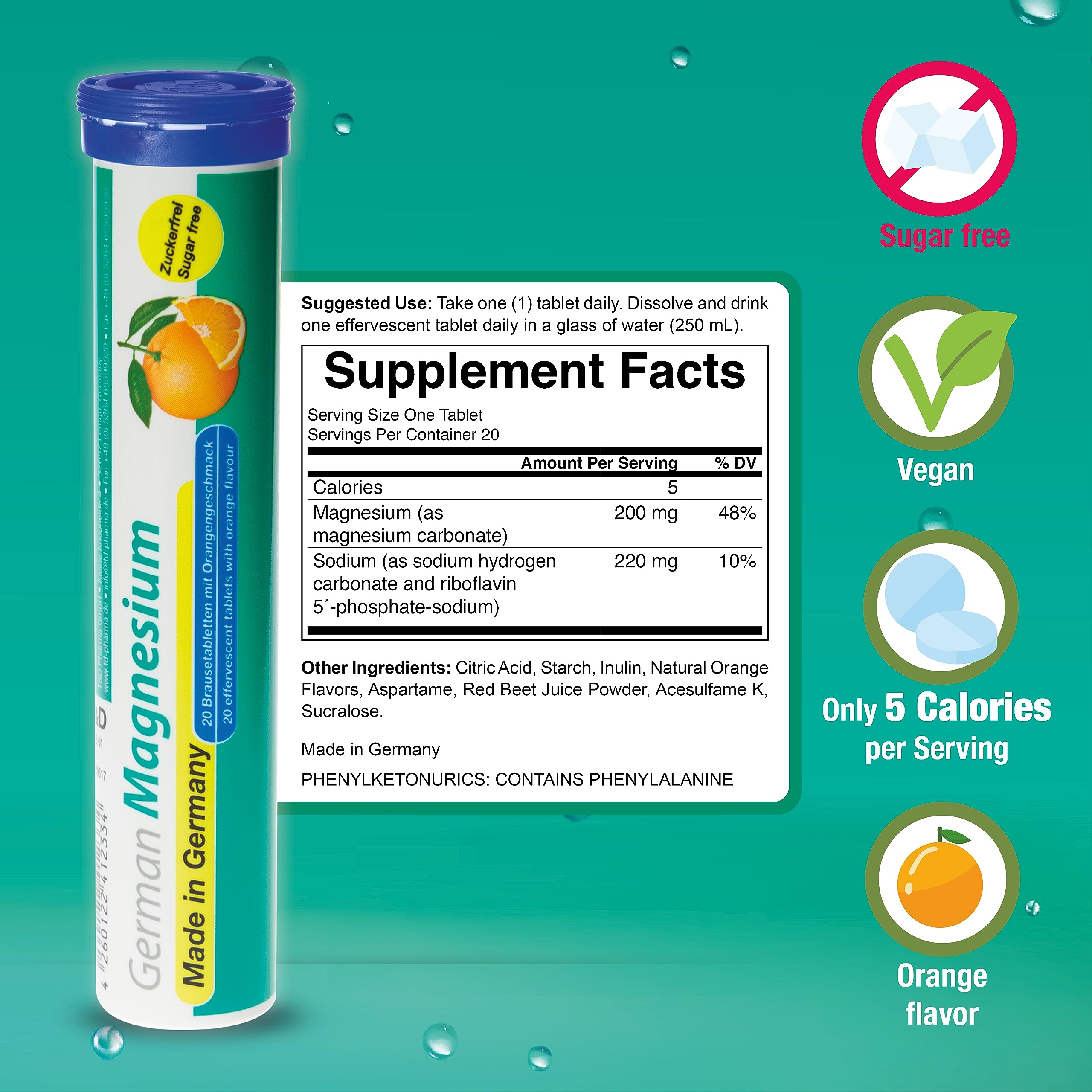 T&D Magnesium Oxide Supplement packaging front view